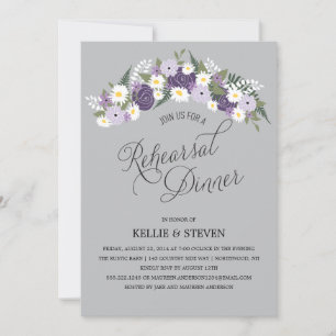 Rustic Floral Wreath Rehearsal Dinner Invitation