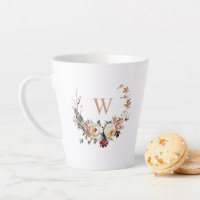 Rustic Floral Wreath with Your Monogram