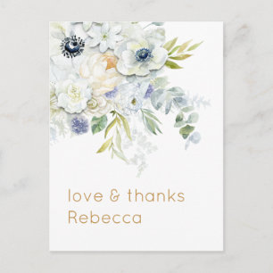 Rustic Florals Birthday Informal Thank You Postcard