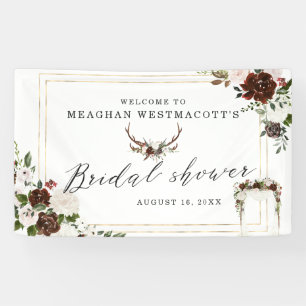 Rustic Florals Bridal Shower Welcome Banner