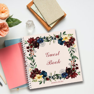 Rustic Florals Customise Personalise Guest Book