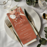 Rustic Florals Pampas Grasses Wedding Terracotta  Menu<br><div class="desc">Rustic Florals Pampas Grasses Wedding Terracotta. Autumn coloured florals border the top,  with an elegant script for Menu and easy to personalise the rest of the text to your requirements.</div>