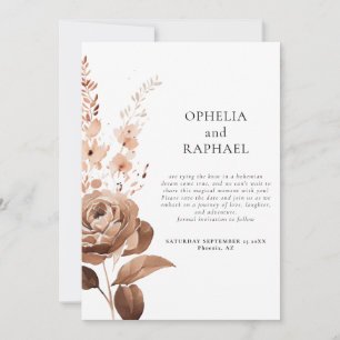 Rustic Florals Photo Overlay QR Code Boho Wedding Save The Date
