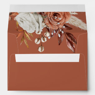 Rustic Florals Return Address Wedding Terracotta Envelope