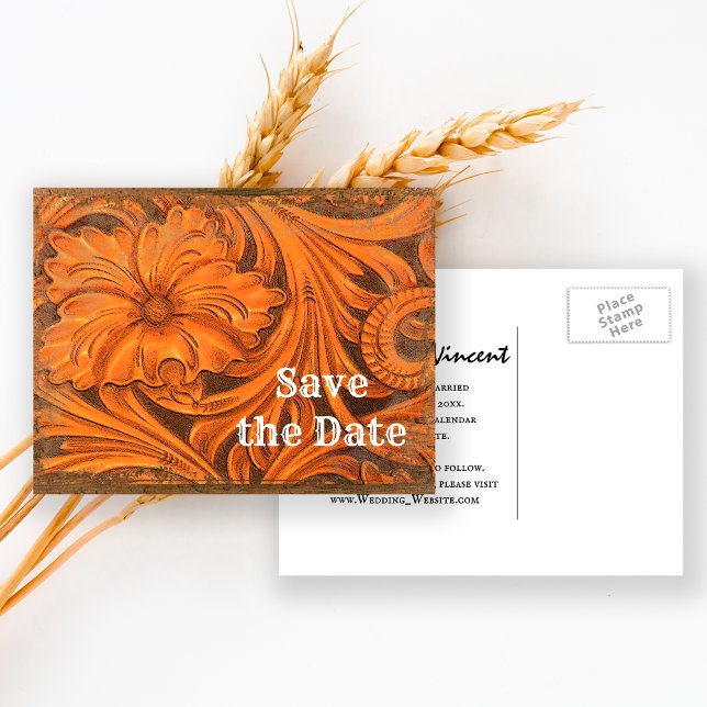 Rustic Flower Country Western Save the Date Announcement Postcard (Creator Uploaded)