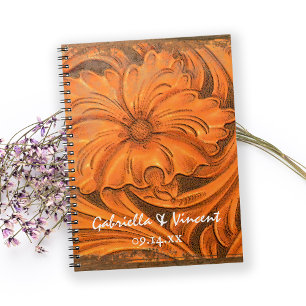 Rustic Flower Country Western Wedding Spiral Notebook