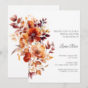Rustic Flower Fall Bridal Shower Invitation
