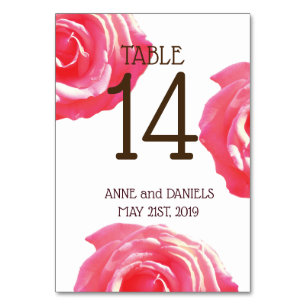 Rustic Flower Table Number Cards
