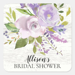 Rustic Flowers Bridal Shower Envelope Seal