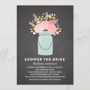 RUSTIC FLOWERS BRIDAL SHOWER INVITATION