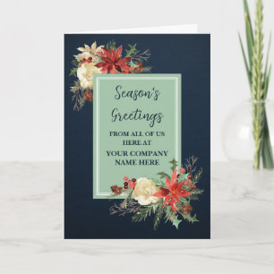 Rustic Flowers Employee Christmas Holiday Card
