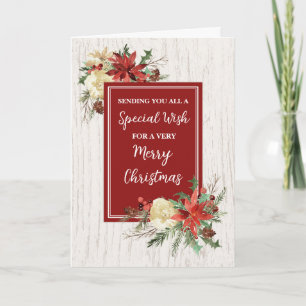 Rustic Flowers For Group Christmas Holiday Card