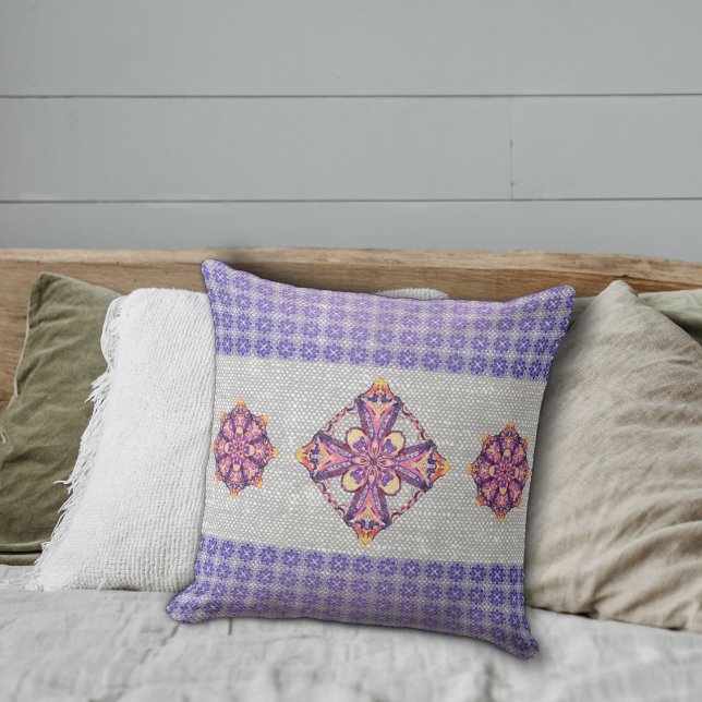 Rustic flowers symbols cushion (Creator Uploaded)