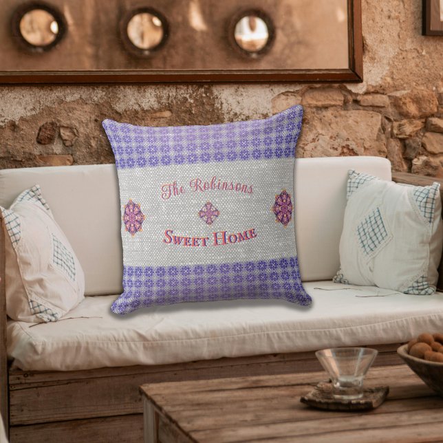 Rustic flowers symbols family cushion (Creator Uploaded)