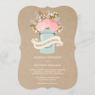 Rustic Flowers   Wedding Invitation