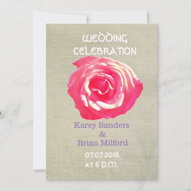 Rustic Flowers Wedding Invitations (Front)