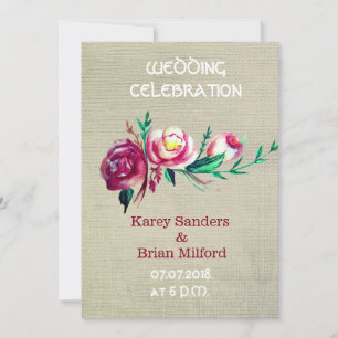 Rustic Flowers Wedding Invitations