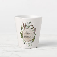 Rustic foliage chalk wood slice 