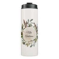 Rustic foliage chalk wood slice