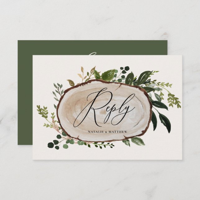 Rustic Foliage Farmhouse Elegant Wedding details E Enclosure Card (Front/Back)