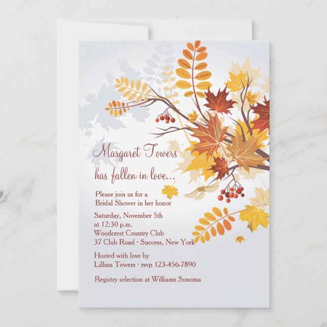 Rustic Foliage Invitation (Front)