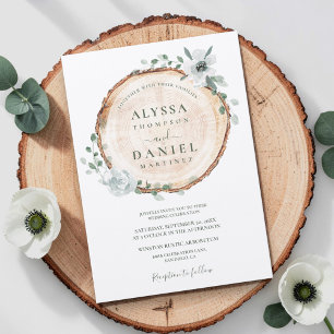 Rustic Foliage Watercolor botanical wedding Invitation