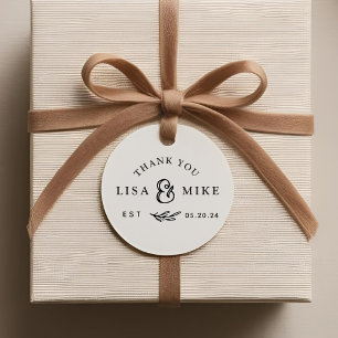 Rustic Foliage Wedding Thank You Favour Tags