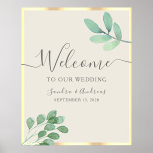 Rustic Foliage Wedding Welcome Sign