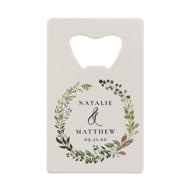 Rustic foliage wreath fall winter wedding party (Front)