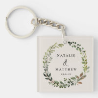 Rustic foliage wreath fall winter wedding party