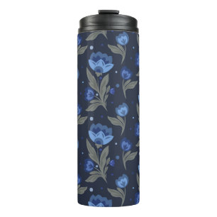 Rustic folk art floral texture thermal tumbler