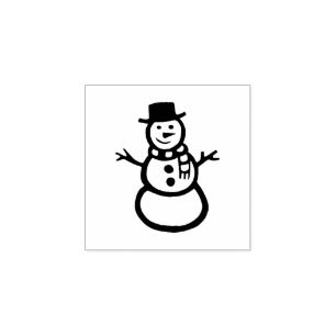 Rustic Folk Art Snowman Christmas Winter Rubber St Rubber Stamp