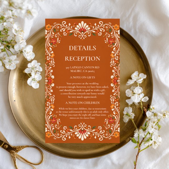 Rustic Folk Botanical Elegant Mexican Enclosure Card (Creator Uploaded)