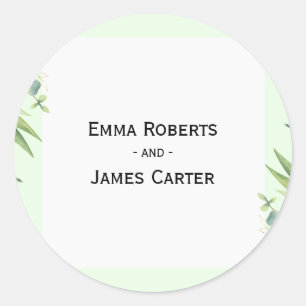 Rustic Folk Greenery Round Sticker