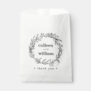 Rustic Folk Wildflower Wreath Favour Bags