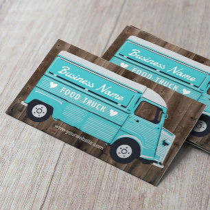Rustic Food Truck Street Festival Van Catering  Business Card