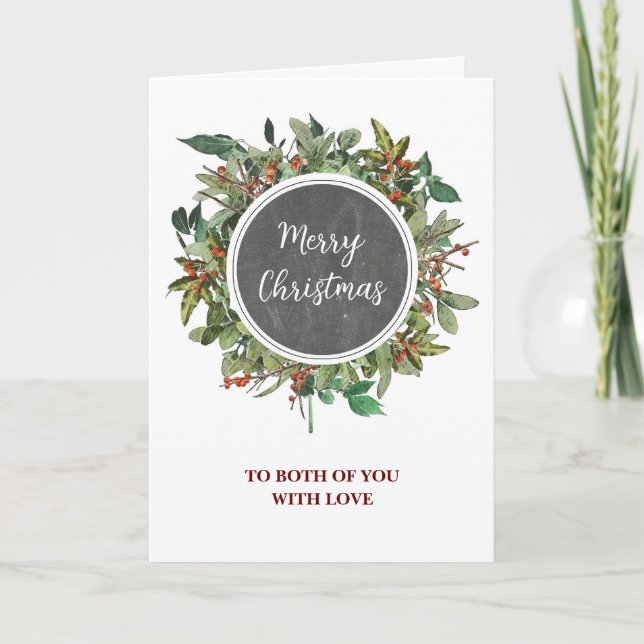 Rustic For Couple Christmas Holiday Card (Front)