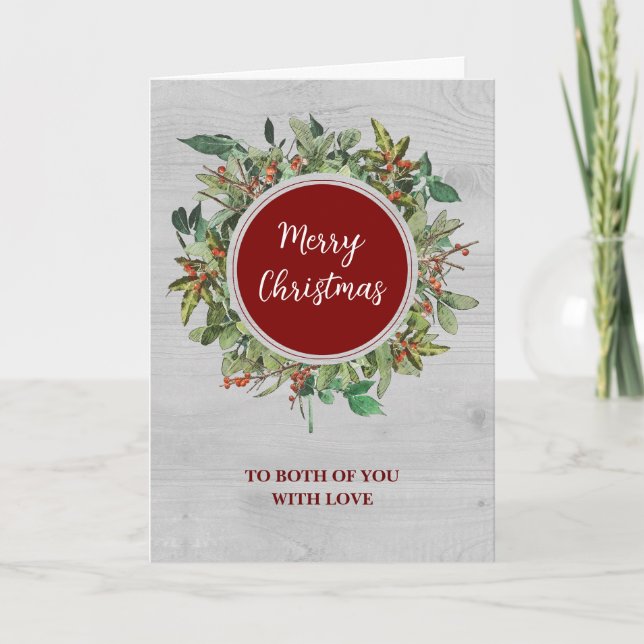 Rustic For Couple Christmas Holiday Card (Front)