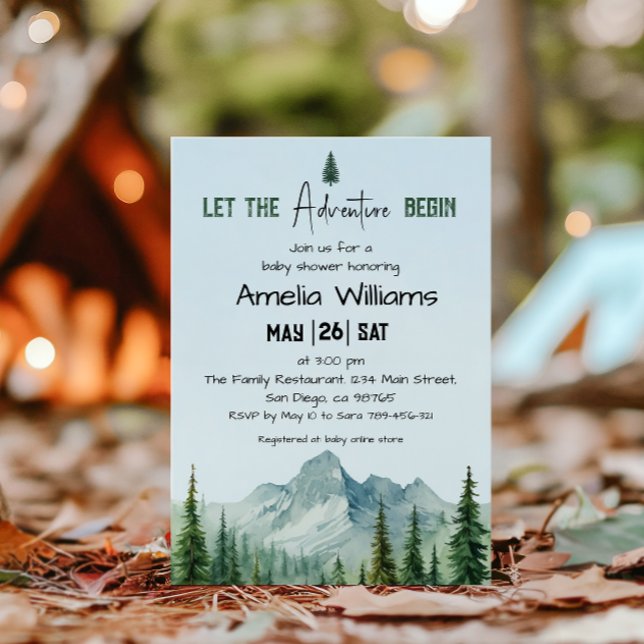 Rustic Forest Adventure Baby Shower Invitation (Creator Uploaded)