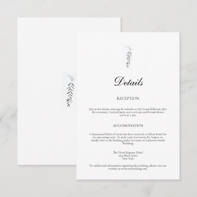 Rustic Forest and Mountain Wedding Details Enclosure Card (Front/Back)