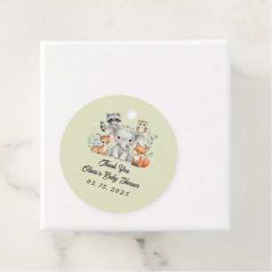 Rustic Forest Animals Greenery Thank You  Favour Tags