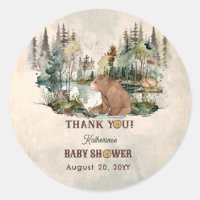 Rustic Forest Bearly Wait Baby Shower Thank You