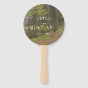 Rustic Forest Elegant Wedding Hand Fan
