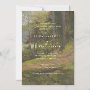 Rustic Forest Elegant Wedding Magnetic Invitation
