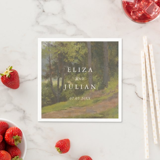Rustic Forest Elegant Wedding Napkin (Insitu)