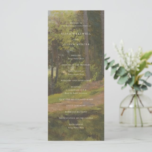 Rustic Forest Elegant Wedding Programme (Standing Front)
