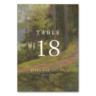 Rustic Forest Elegant Wedding Table Number