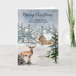 Rustic Forest Friend & Family Christmas Card