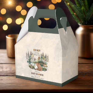 Rustic Forest Oh Boy Bearly Wait Baby Shower Favour Box