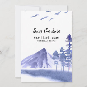 Rustic Forest Outdoor Invitation Card Vector